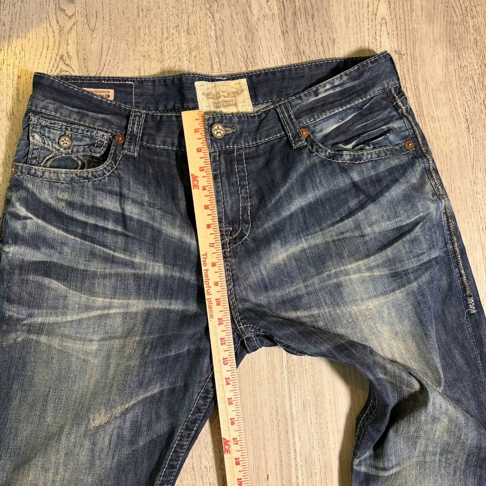 Big‎ Star Mens Orion Straight LegJeans Limited Vtg Buckle Size 40R Distressed - Picture 5 of 14